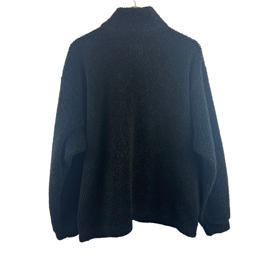 MUSKOKA LAKES fuzzy fleece black 1/4 zip pullover sweater - XL‎